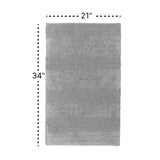 Knightsbridge Stylish And Comfortable All Season Traditional Wide Cut Design Cotton Bath Rug 21" X 34" Silver