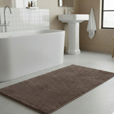 Knightsbridge Stylish And Comfortable All Season Traditional Wide Cut Design Cotton Bath Rug 21" X 34" Stone