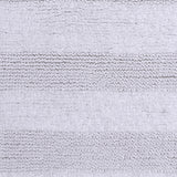 Knightsbridge Stylish And Comfortable All Season Traditional Wide Cut Design Cotton Bath Rug 21" X 34" White