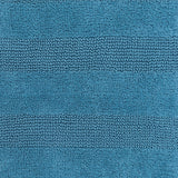 Knightsbridge Stylish And Comfortable All Season Traditional Wide Cut Design Cotton Bath Rug 24" X 40" Light Blue