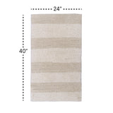 Knightsbridge Stylish And Comfortable All Season Traditional Wide Cut Design Cotton Bath Rug Set 24" X 40" Ivory