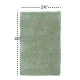 Knightsbridge Stylish And Comfortable All Season Traditional Wide Cut Design Cotton Bath Rug 24" X 40" Sage