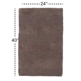Knightsbridge Stylish And Comfortable All Season Traditional Wide Cut Design Cotton Bath Rug 24" X 40" White