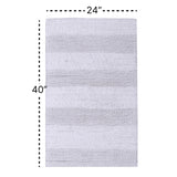Knightsbridge Stylish And Comfortable All Season Traditional Wide Cut Design Cotton Bath Rug 24" X 40" Aqua