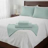 Castle Hill Premium Lightweight 330 Thread Count Cotton Sateen 4 Pieces Sheet Set Lavander