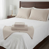 Castle Hill Premium Lightweight 330 Thread Count Cotton Sateen 4 Pieces Sheet Set Ash