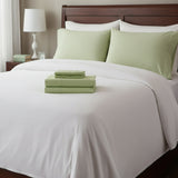 Castle Hill Premium Lightweight 330 Thread Count Cotton Sateen 4 Pieces Sheet Set Celedon