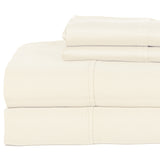 Castle Hill Premium Lightweight 330 Thread Count Cotton Sateen 4 Pieces Sheet Set Ivory