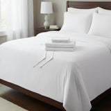 Castle Hill Premium Lightweight 330 Thread Count Cotton Sateen 4 Pieces Sheet Set White