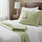 Castle Hill Premium Lightweight 440 Thread Count Cotton Sateen 4 Pieces Sheet Set Celedon