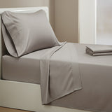 Castle Hill Premium Lightweight 440 Thread Count Cotton Sateen 4 Pieces Sheet Set Grey