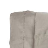 Castle Hill Premium Lightweight 440 Thread Count Cotton Sateen 4 Pieces Sheet Set Grey