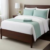 Castle Hill Premium Lightweight 440 Thread Count Cotton Sateen 4 Pieces Sheet Set Ocean Blue