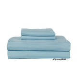 Castle Hill London 600 Thread Count Sateen Stripe Sheet Set - Aqua