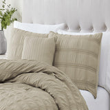 Ramallah Eliza Seersucker Comforter Set - Tan