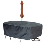 Summerset Shield Mercury Cover Fits Oval/Rectangle Table & Chairs with Ties, Velcro Closure, Elastic & Spring Cinch Lock