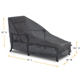 Summerset Shield Long Chaise Lounge Cover Ultimate Protection for Your Outdoor Furniture - 77" x 30" x 16.5"/22.5"/32" Mercury