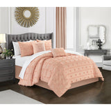 Chic Home Ahtisa Comforter Set Jacquard Floral Applique Design Bedding Blush
