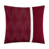 Chic Home Arlow Comforter Set Jacquard Geometric Quilted Pattern Design Bed In A Bag Berry