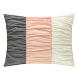Chic Home Fay Comforter Set Ruched Color Block Design Bed In A Bag Blush