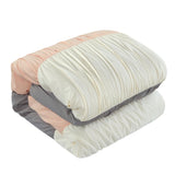 Chic Home Fay Comforter Set Ruched Color Block Design Bed In A Bag Blush