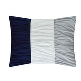 Chic Home Fay Comforter Set Ruched Color Block Design Bed In A Bag Navy