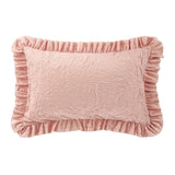Chic Home Kensley Comforter Set Washed Crinkle Ruffled Flange Border Design Bedding Blush