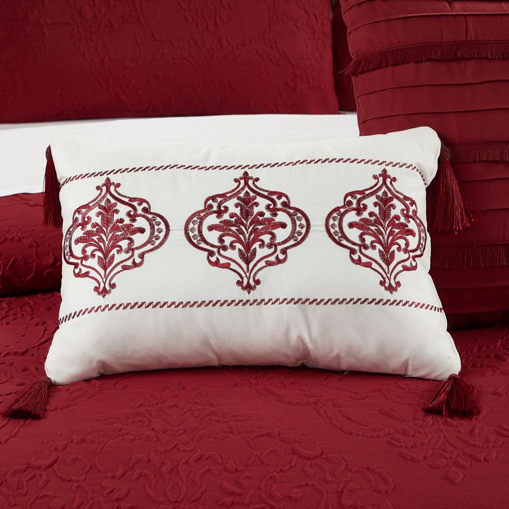 Chic Home Mayflower Comforter Set Embossed Medallion Scroll Pattern Design Bed In A Bag Brick