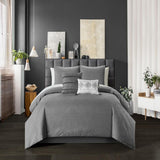 Chic Home Mayflower Comforter Set Embossed Medallion Scroll Pattern Design Bed In A Bag Grey