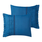 Chic Home Yvette Comforter Set Ruffled Pleated Flange Border Design Bedding Blue