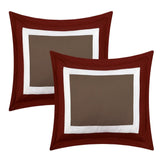Chic Home Elegant Beaudine 10 Pieces Comforter Bed In A Bag Sheets Decorative Pillows & Shams Brick Red