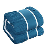 Chic Home Stieg 10 Pieces Comforter Set Complete BIB Pleated Ruched Ruffled Bedding With Sheet Set & Decorative Pillows Shams Teal
