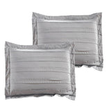 Chic Home Elegant Reversible Adler Motif 10 Pieces Comforter Bed In A Bag Sheets Decorative Pillows & Shams Grey