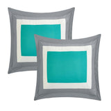 Chic Home Kavalier Color Block Geometric Pattern Design Hotel Collection Sheets 10 Pieces Comforter Decorative Pillows & Shams Turquoise