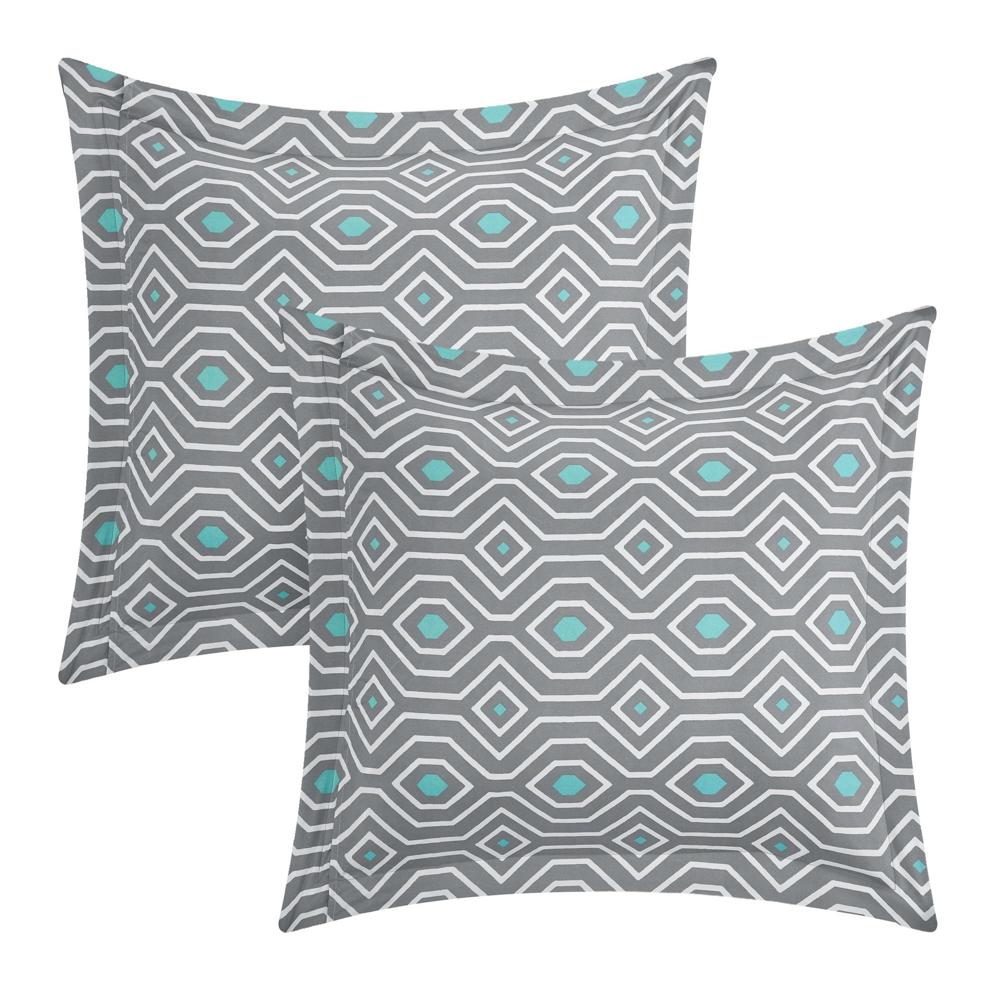 Chic Home Kavalier Color Block Geometric Pattern Design Hotel Collection Sheets 10 Pieces Comforter Decorative Pillows & Shams Turquoise