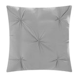 Chic Home Mycroft Pinch Pleated Ruffled Bed In A Bag Soft Microfiber Sheets 10 Pieces Comforter Decorative Pillows & Shams Silver