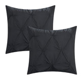 Chic Home Mycroft Pinch Pleated Ruffled Bed In A Bag Soft Microfiber Sheets 10 Pieces Comforter Decorative Pillows & Shams Black