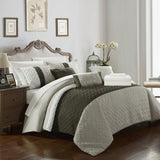 Chic Home Karras Quilted Embroidered Design Bed In A Bag Sheets 10 Pieces Comforter Decorative Pillows & Shams Brown