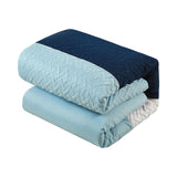 Chic Home Karras Quilted Embroidered Design Bed In A Bag Sheets 10 Pieces Comforter Decorative Pillows & Shams Blue
