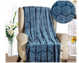 Ceasar Soft Plush Contemporary Embossed Collection All Season Throw 50"x60", Oxford Blue