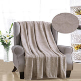 Ceasar Soft Plush Contemporary Embossed Collection All Season Throw 50"x60", Taupe