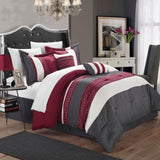 Chic Home Carlton Comforter Bed In A Bag Set Burgundy