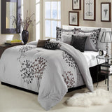 Cheila Silver Comforter Bed In A Bag Set 8 Piece