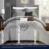 Cheila Silver Comforter Bed In A Bag Set 8 Piece