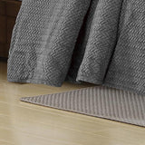 Chevron Reversible and Comfortable Braided Oversized Plush All Season Blanket, Queen, Grey
