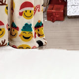 Plazatex Christmas Smiles Micro plush Decorative All Season Multi Color 50" X 60" Throw Blanket