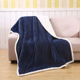 Plazatex Corduroy Faux Sherpa Reverse Throw Blanket - 50x60", Navy