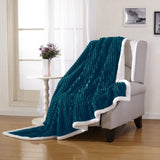 Plazatex Corduroy Faux Sherpa Reverse Throw Blanket - 50x60