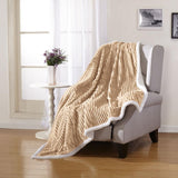 Plazatex Corduroy Faux Sherpa Reverse Throw Blanket - 50x60