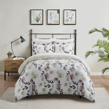 Everly Green Reversible Watercolor Floral Print Duvet Cover Set Multicolor by Chic Home